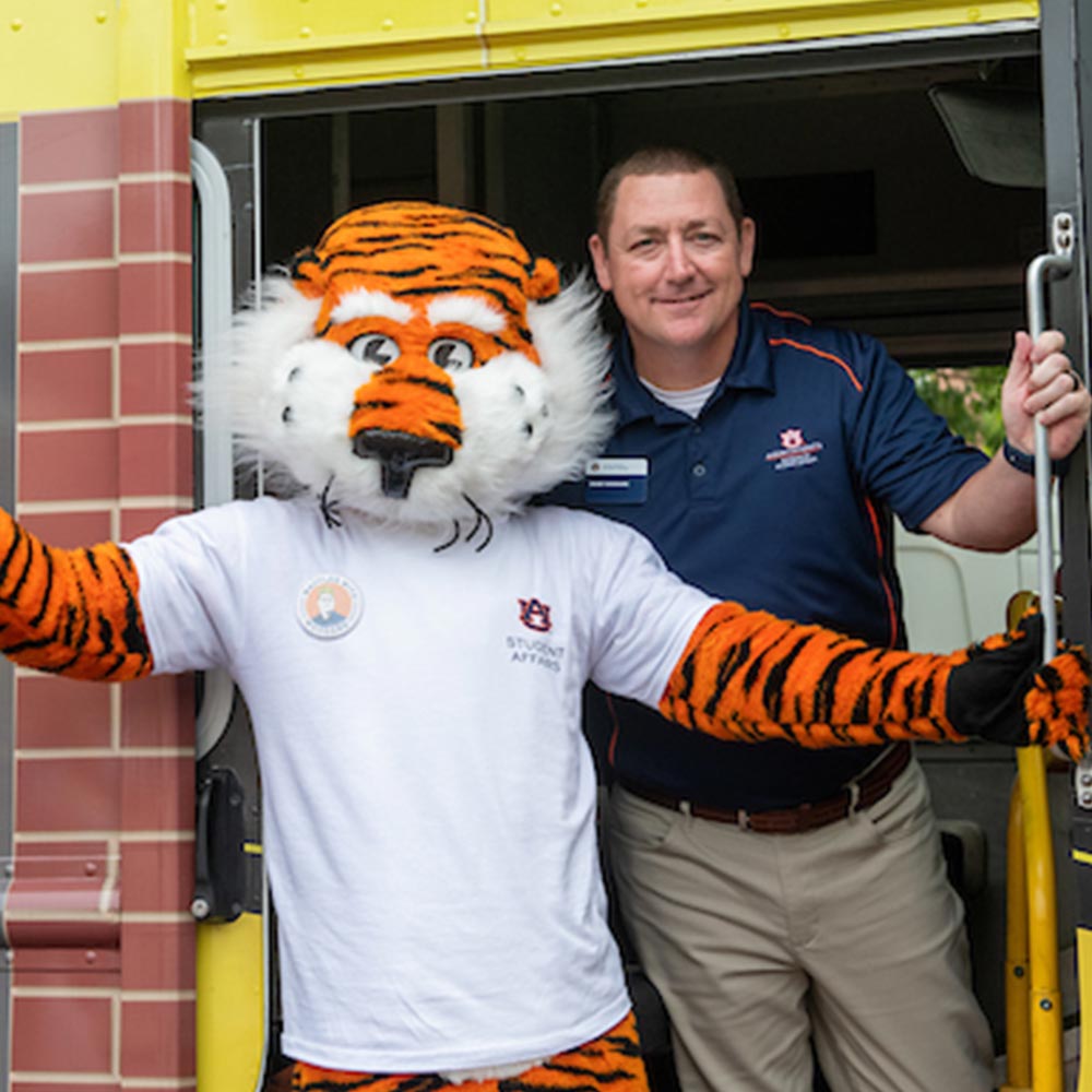 Bobby Woodard poses with Aubie